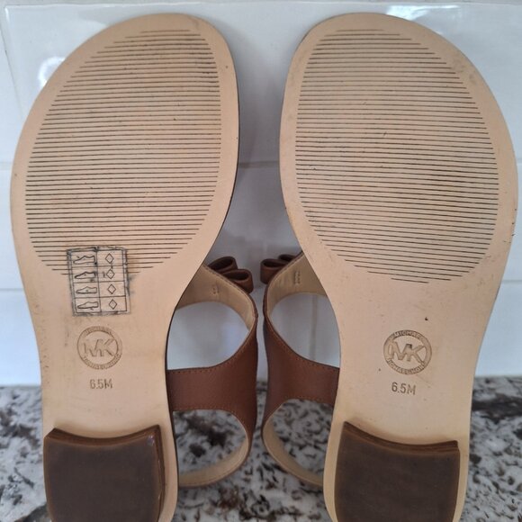 Michael Kors Brown Sandals with Gold Accents - Picture 7 of 7
